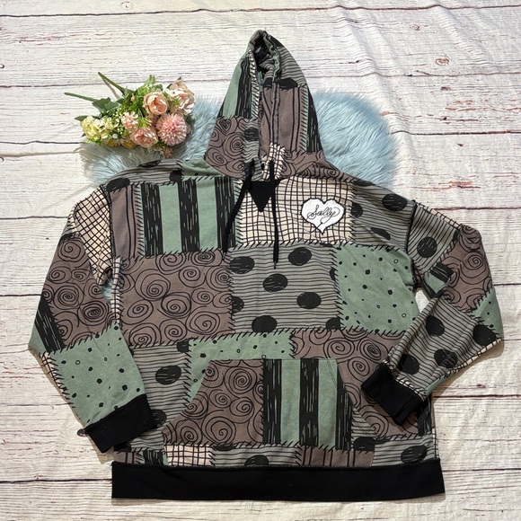 Disney Tops - Disney The Nightmare Before Christmas Patchwork Hoodie sz 2X